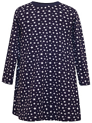 Платье "Базовый ассортимент" со звездами - Размер 98 - Цвет темно-синий - Картинка #1