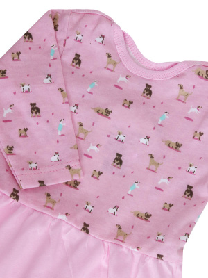 Платье "Милый щенок" - Размер 86 - Цвет розовый - Картинка #2